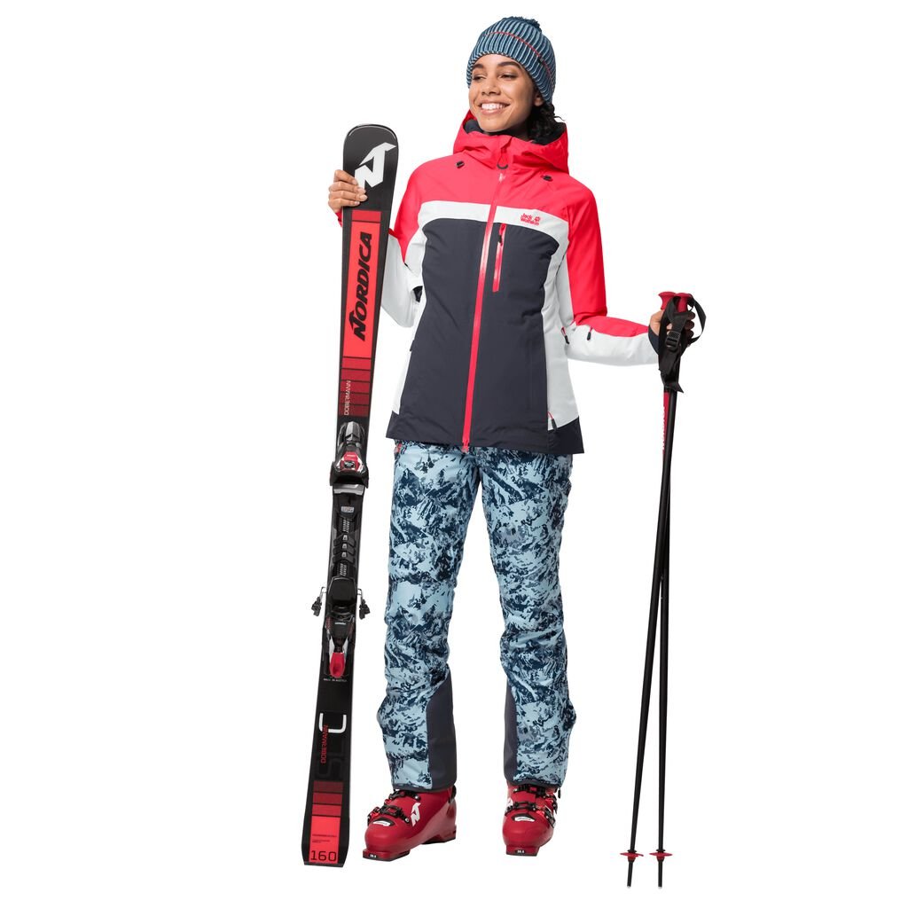 Jack Wolfskin GREAT SNOW Vestes Femme Noir/Rouge - GJBPAMT-61